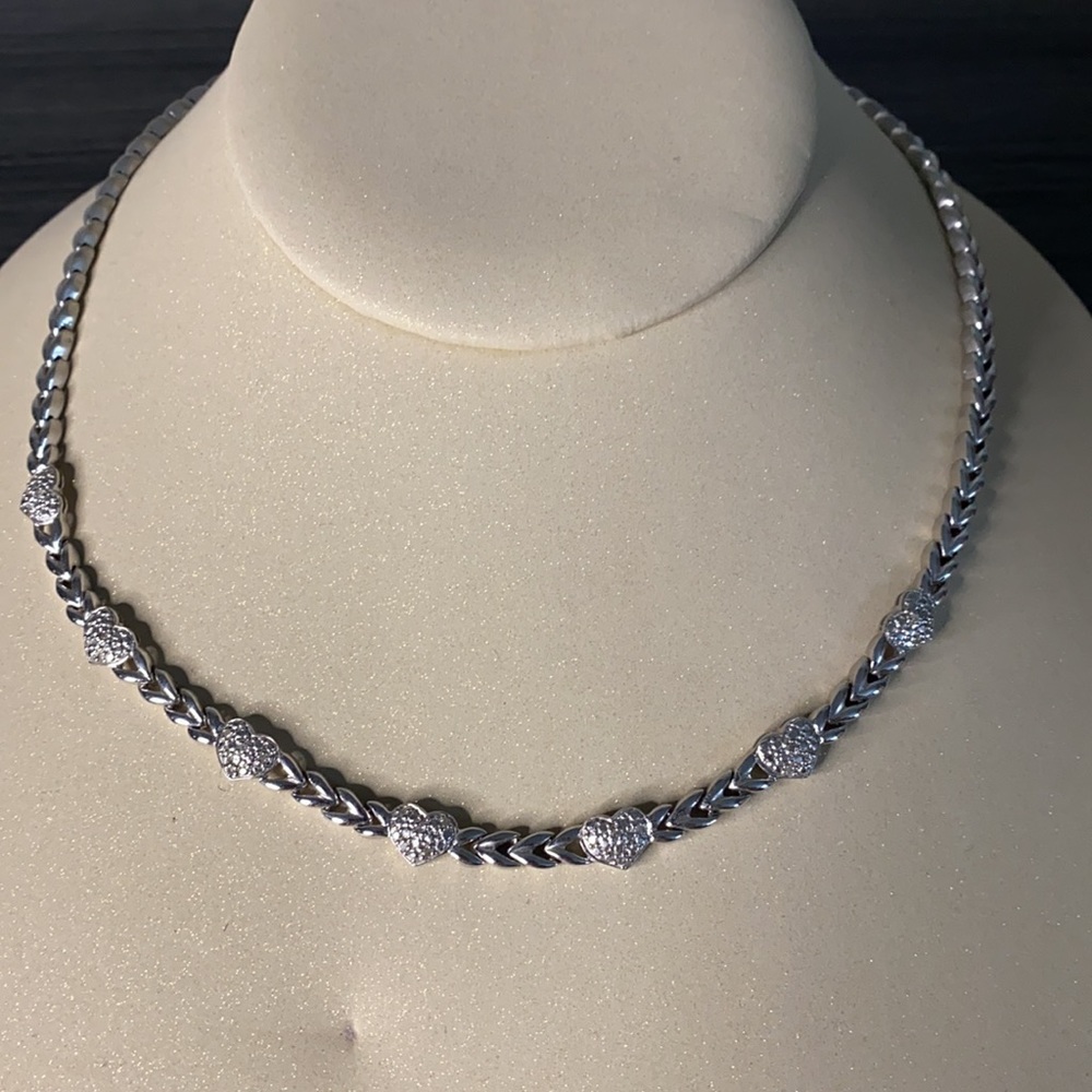 Sterling silver necklace and bracelet set. - Picture 2 of 5
